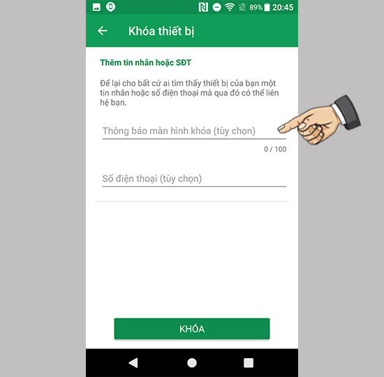 Khóa thiết bị